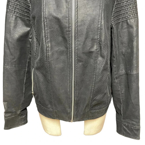 Torrid Coated‎ Faux Leather Biker Jacket Black Plus Size 2X - Picture 4 of 13